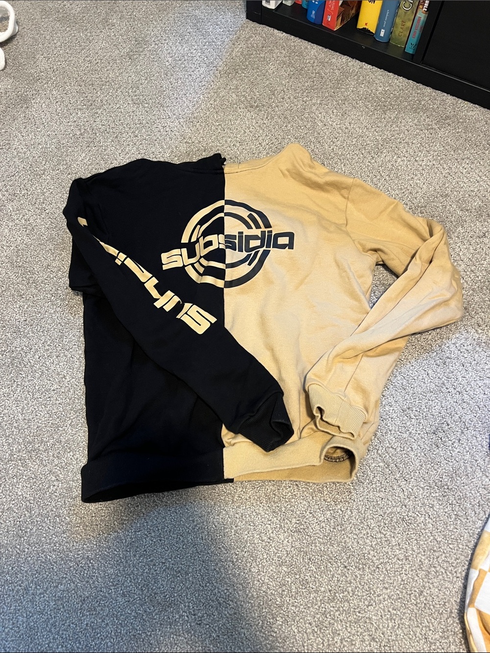 Subsidia Split Black and Tan Graphic Crewneck Excision Rave - Picture 5 of 11